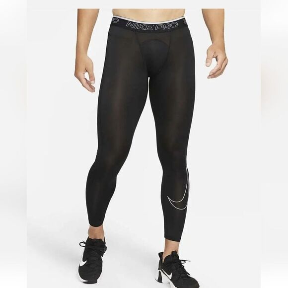 Nike Pro Dri-FIT Men's Black Lightweight Training Tight pants Size Mediu… - Picture 1 of 16